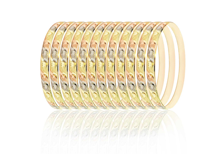 3 Tone plated Diamond Cut Bangles